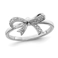 thumbnail image 1 of Sterling Silver Bow Ribbon Ring with Diamond Accent, 1 of 5