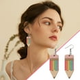 thumbnail image 3 of CILENON Earrings Rainbow Pencil Wooden Earrings Student Teacher Earrings Cute Earrings (Orange,One Size), 3 of 6