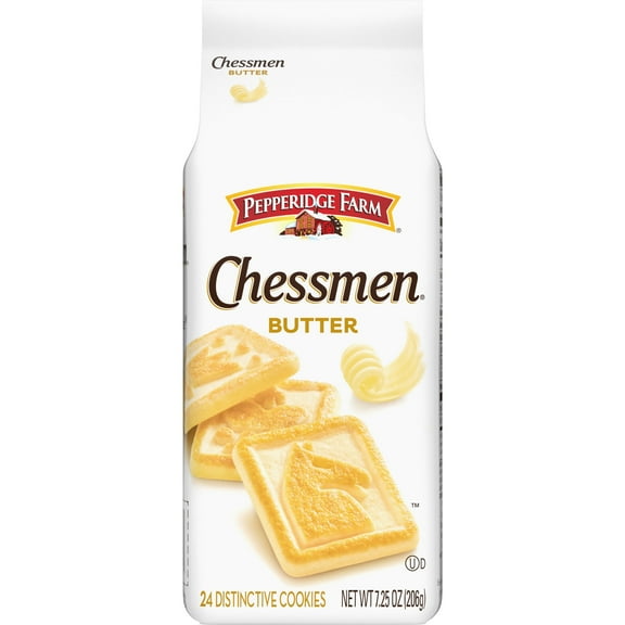 Pepperidge Farm Chessmen Butter Cookies, 7.25 oz. Bag No High Fructose Corn Syrup, 2 Pack - 24 Cookies each Bag
