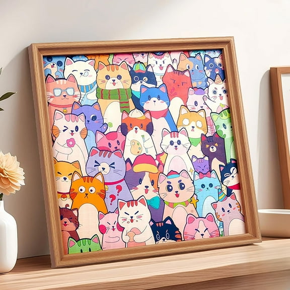 2026 New Wooden Coloring Puzzle, DIY Wooden Paintable Cat Puzzle Frame, Creative 3D Cat Coloring Block Puzzles, Colored CatShaped Woodens Jigsaw Puzzle, for Pet Lovers, Home Decor