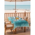 thumbnail image 2 of Outdoor Tablecloth with Umbrella Hole for Patio/Picnic/Party/Camping, Teal Green Ombre Waterproof Table Cloth Rectangle Table Cover Washable, Vintage Abstract Oil Painting Art Modern (60"x 84"), 2 of 9