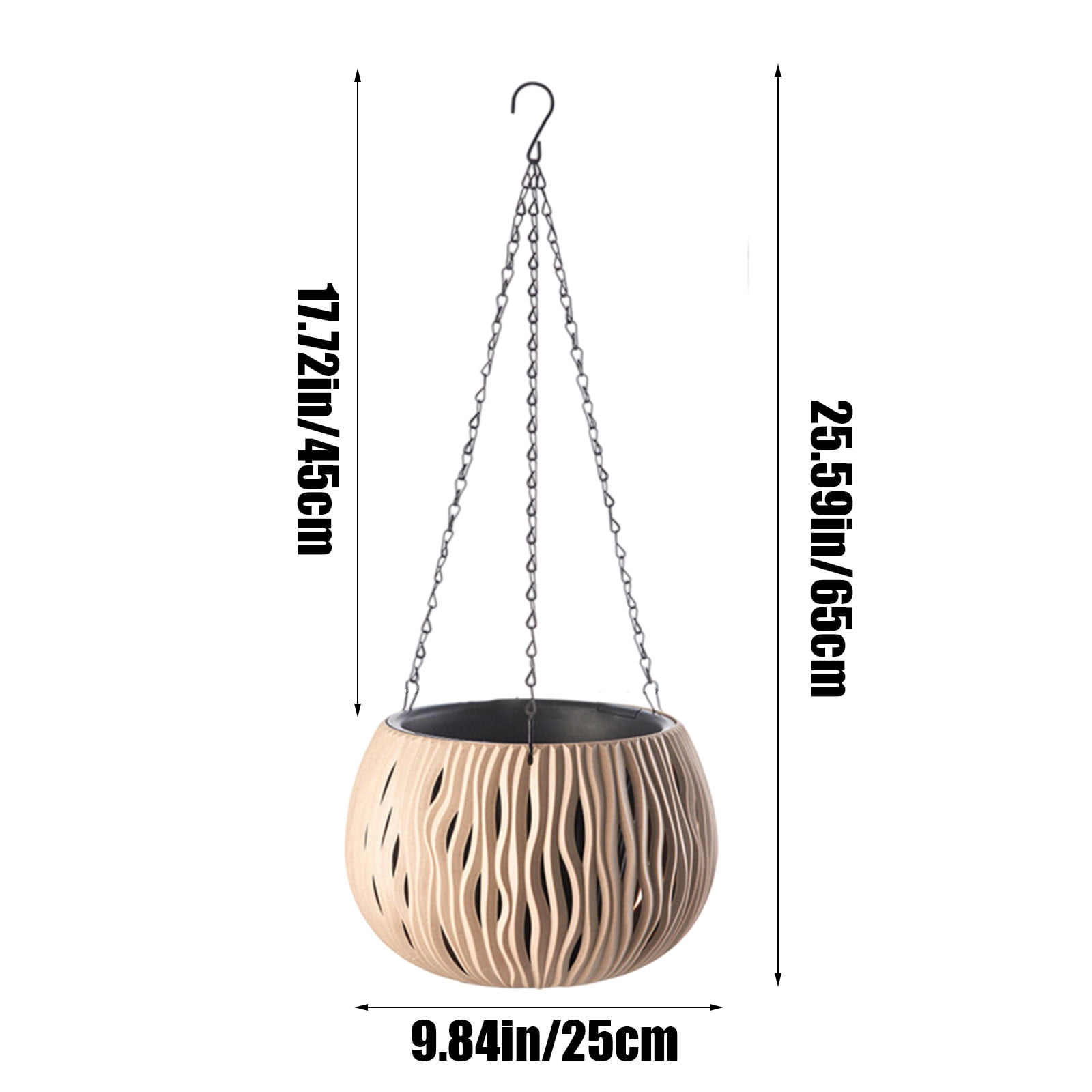 Hanging Rattan Planter Basket, Waterproof Hanging Flower Pot for Indoor and Outdoor Use, Ideal for Succulents, Plants, and Home Garden Décor