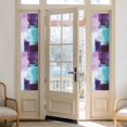 thumbnail image 2 of Purple Turquoise Window Privacy Film, Geometric Modern Abstract Oil Painting Static Cling UV Sun Blocking Heat Control Window Tint, Non-Adhesive One Way Windows Privacy Cover 17.7''x78.7'', 2 of 7