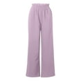 thumbnail image 5 of Aoochasliy Linen Pants for Women Wide Leg Pants High Waisted Drawstring Flowy Crop Trousers with Pockets Deals of the Day, 5 of 7