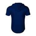thumbnail image 6 of Fleece Hoodie Sweatshirts for Men Workout Athletic Hoodies Short Sleeve Quarter Zip Pullover Sweatshirt with Kanga Pockets Royal Blue 2XL, 6 of 6