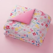 Your Zone Twin 5-Piece Pink Wildflower Polyester Bed-in-a-Bag Set