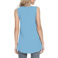 thumbnail image 6 of Brilliant Tank Tops for Women Plus Size Women's Summer Casual Sleeveless Blouse CrewNeck Tops Solid Color T-Shirt Vest for Women (Blue,S), 6 of 6