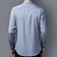 thumbnail image 4 of Hommes Manches Longues Casual Slim Fit Chemises Solide Bouton vers le Bas Robe Chemise Tourner vers le Bas Col Chemises, 4 of 5