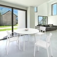 thumbnail image 6 of Luxury Commercial Living 5-Piece White Round Dining Set 47.5", 6 of 6