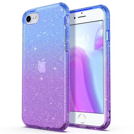 ULAK iPhone SE 3 5G 2022 Case, iPhone SE 2 2020 Case, iPhone 8 7 Case, Cute Slim Bumper Phone Case for iPhone SE 3rd 2nd Generation/8/7 for Girls Women, Bule Purple