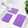 thumbnail image 2 of Buganda Memory Foam Bath Mats Soft Absorbent Bathroom Rugs 24" x 47", Purple, 2 of 8