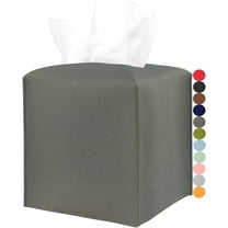 LAMIRO Leather Tissue Box Cover Square - Tissue Holder Aesthetic PU Leather Tissue Box Holder Decorative for Bathroom,Home Office Decor