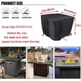 thumbnail image 3 of 32x32x17in Heavy Duty Waterproof Cover for Square Gas Fire Pit - Silver Coated Patio Table Cover, 3 of 5
