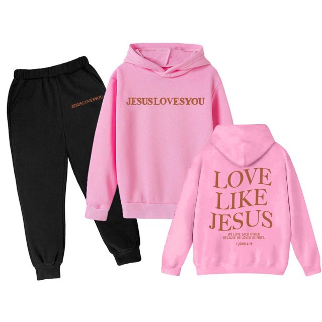Zecgelong Ensemble Chandail à Capuche pour Enfants, Imprimé Populaire, Manches Longues, Hiver, Filles