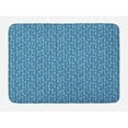 thumbnail image 1 of Floral Bath Mat, Illustration of Strips with Flowers and Swirls, Plush Bathroom Decor Mat with Non Slip Backing, 29.5" X 17.5", Turquoise Pale Blue, by Ambesonne, 1 of 2