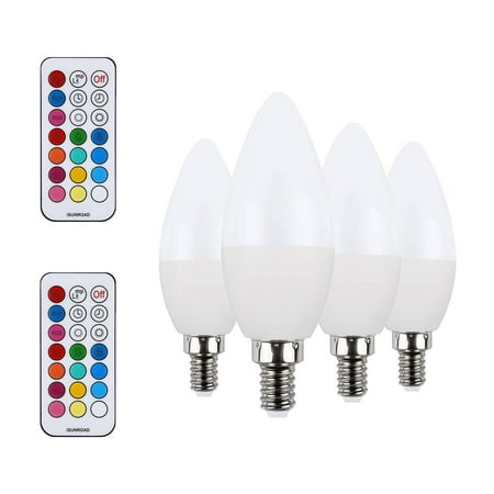 

LED Light (4-PACK) RGB-W 3W LED Lamp Colored Bulb With RGB-W And Cool White Light 16 Colors E27