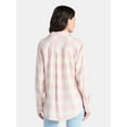 thumbnail image 3 of Time and Tru Women's Flannel Shirt with Long Sleeves, Sizes XS-XXXL, 3 of 5