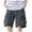 Gray, variant on Mens Half Shorts Pants Solid Color Drawstring Elastic Waist Multi Pocket Workwear Summer Shorts