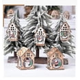 thumbnail image 2 of Cabina luminosa, casa de nieve, decoraciones navideñas de madera Diy, decoración de árbol de Navidad, 2 of 5