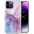 thumbnail image 1 of luolnh Étui Pailletée Dorée Compatible avec iPhone 14 Pro Max Design Marbre Antichoc Mince Silicone Souple TPU, 1 of 5