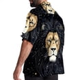 thumbnail image 3 of Leo Constellation Men's Printed Casual Button Down Short Sleeve Beach Shirts, 3 of 6