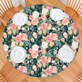 thumbnail image 2 of Pioneer Flower Floral Print Pattern Round Fitted Tablecloth with Elastic Edge,Dining Table Cover Waterproof,Outdoor Round Tablecloth for Camping,Dining,Indoor and Outdoor, 2 of 7