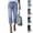 Light Blue, variant on HAJWOH Jean Capris for Women Stretchy Raw Hem Straight Leg Cropped Jeans Baggy High Waisted Boyfriend Denim Capri Pants