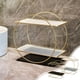 thumbnail image 1 of Estante organizador de baño de doble nivel de hierro forjado | Almacenamiento de cosméticos y artículos de aseo de gran capacidad, resistente al óxido impermeable, blanco o negro, estantería de, 1 of 6