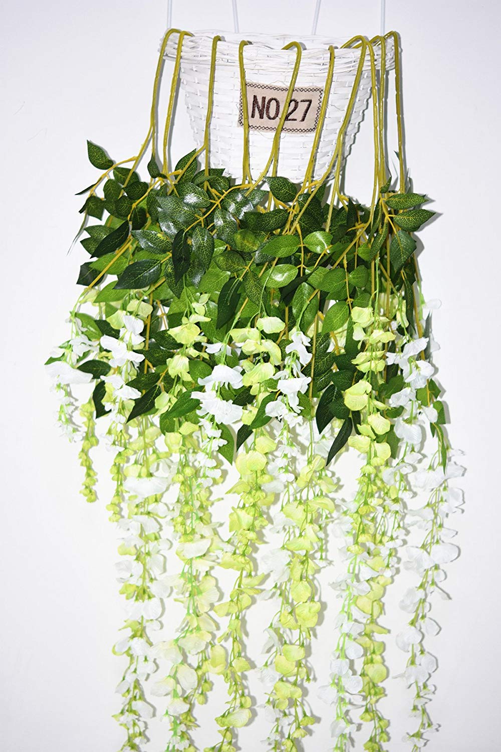3 6 Feet Artificial Flower Silk Wisteria Vine Rattan Fake Wisteria Garland Hanging Flowers For Home Garden Party Wall Wedding Decor 6 Pieces Green Walmart Com Walmart Com