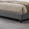 thumbnail image 3 of King-size Upholstered Platform Bed Frame with Contemporary Tufted Waffle Stitching, Easy Assembly, Charcoal Grey, 3 of 10