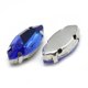 thumbnail image 2 of Sew on Rhinestone Multi-strand Links Glass Rhinestone with Platinum Tone Brass Prong Settings Garments Accessories Faceted Horse Eye Royal Blue 8x4x3.5mm Hole: 0.8~1mm, 2 of 3