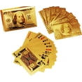 thumbnail image 1 of Msgh Gold Plated Poker Playing Cards For Adult | Set Of 3 - 54 Pcs Playing Cards With Gold Foil Plating | Use For Party & Game With Much Better Look | Plastic Playing Cards, 1 of 2