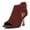Red, variant on FSJ Women Fashion Peep Open Toe High Heel Sandals Cutout Ankle Strap Buckle Booties Back Zipper Nightclub Pumps Shoes Size 8 Purple