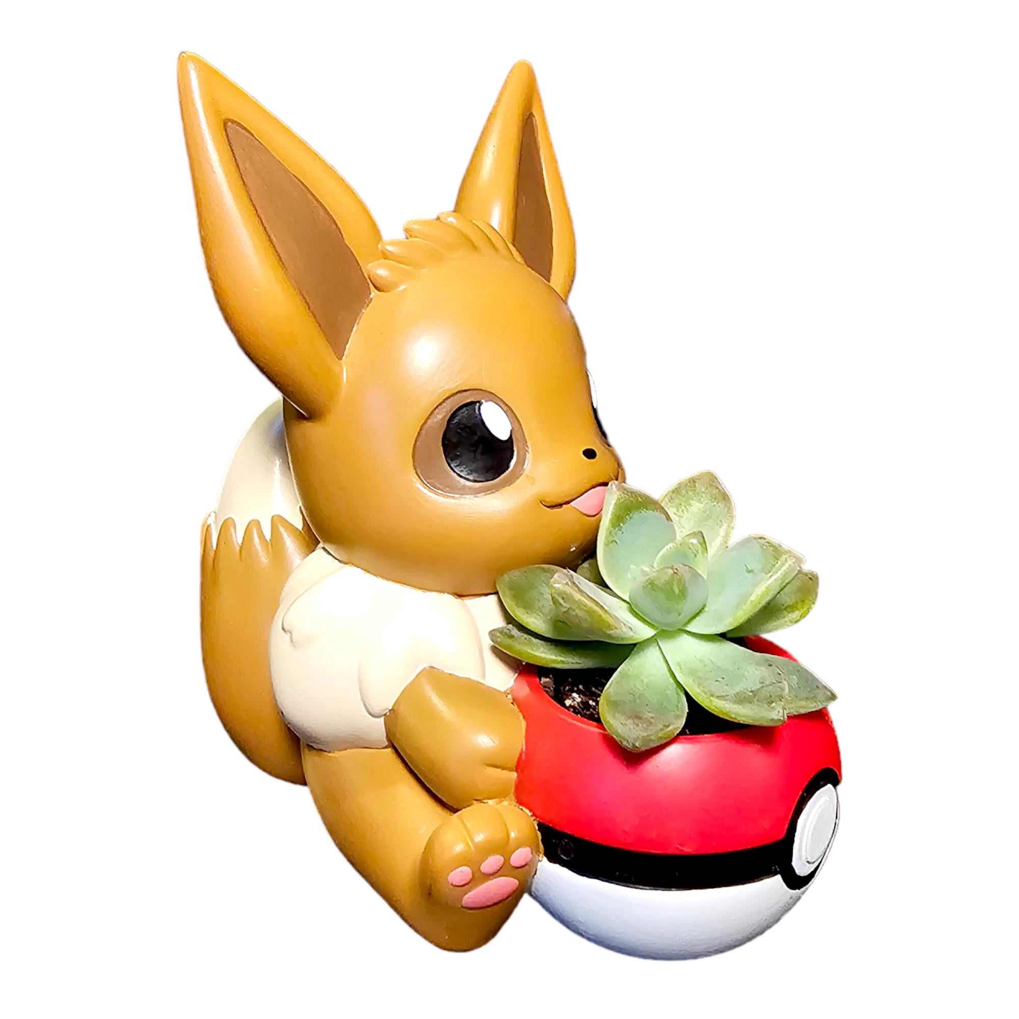 Eevee Pokmemon Plant Pot 5'' - Mini Anime Succulent Planter For Office Desk, Home Decor, Garden