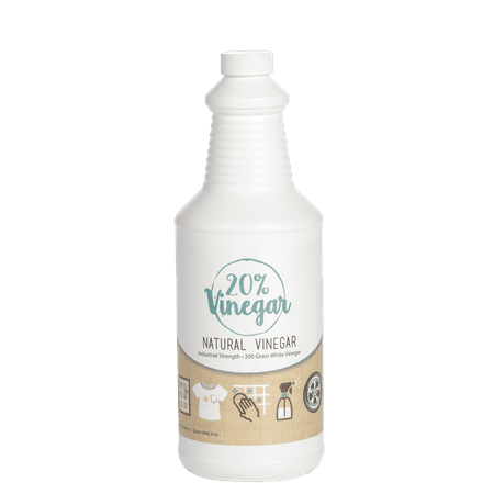 Distilled White Vinegar - 20% Vinegar Concentrate - 200 Grain White Vinegar - 1 Quart of Natural and Safe Multi-Use Concentrated Industrial Vinegar