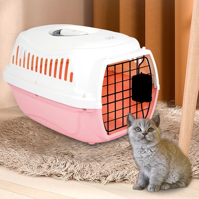Transpirable, caja transportadora para gatos que lleva transporte aéreo, jaula grande con asa, cesta transportadora para coche, cachorro, perros peque Rosado Salvador Dali Cesta transportadora para gatos