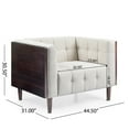 thumbnail image 4 of GDF Studio Croton Contemporary Fabric Tufted 3 Piece Living Room Sofa Set, Beige and Brown, 4 of 13