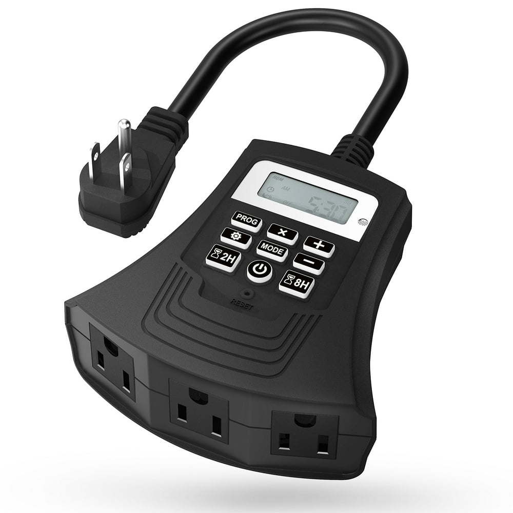 Fosmon Outdoor Digital Timer Outlet with Countdown Light