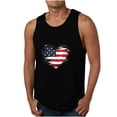 thumbnail image 2 of WREESH Independence Day Workout Tank Men's Printed Crew Neck Top Sporty and Patriotic Shirts Black, 2 of 4