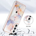 thumbnail image 2 of Slim Wallet Design for Samsung Galaxy S23 Plus Case with Card Holder, Marble Pattern Back Flip Case PU Leather Kickstand Card Slots Magnetic Clasp Shockproof Anti-fall for S23 Plus, Marble #1, 2 of 5