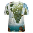 thumbnail image 5 of Fruit Purple Grapes Women's Short Sleeve Tops Casual Blouses T Shirt, 5 of 6