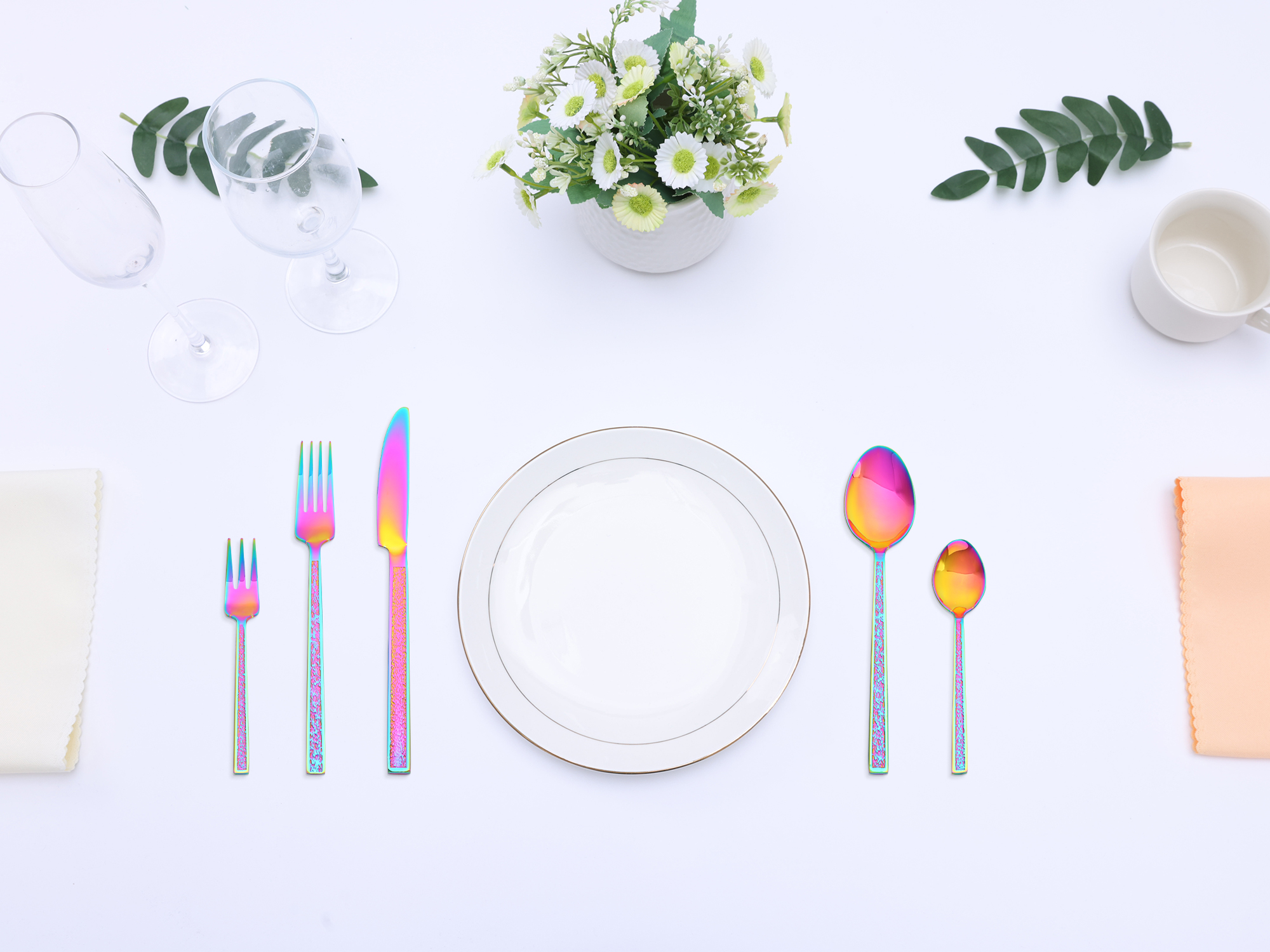 Unique Bargains 30 Pieces Stainless Steel Silverware Set for 6 Colorful