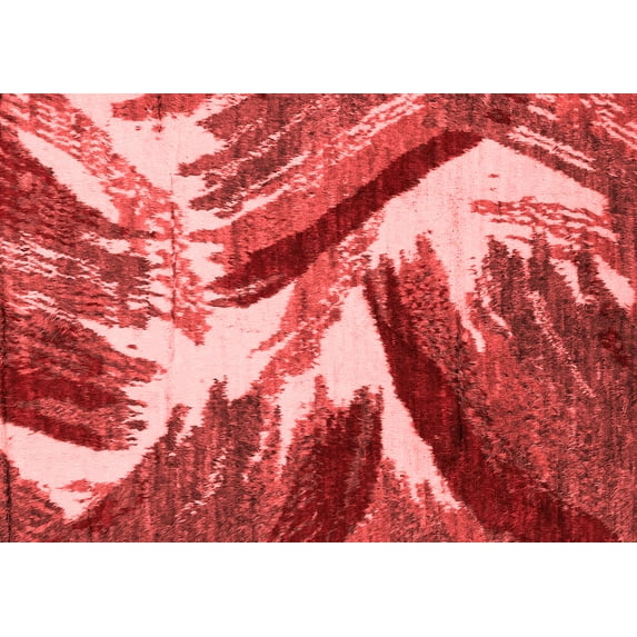 Ahgly Company Machine Washable Indoor Rectangle Abstract Red Modern Area Rugs, 7' x 10'