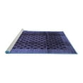 thumbnail image 2 of Ahgly Company Machine Washable Indoor Square Abstract Blue Contemporary Area Rugs, 4' Square, 2 of 4