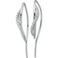 thumbnail image 2 of Sterling Silver Sparkling, Sparkle-Worthy, Handcrafted Cubic Zirconia (Cz) White 26 Rhodium-Plated Cz Swirl Polished Threader Earrings, 2 of 3