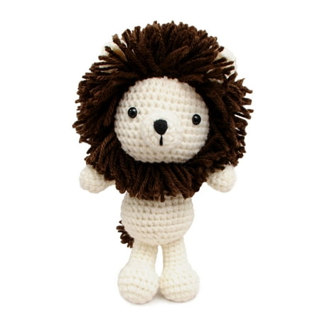 White-Dark Brown Lion Handmade Amigurumi Stuffed Toy Knit Crochet Doll VAC price history on PriceWatchPro