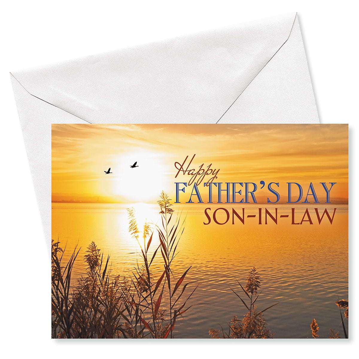 Current Sunrise Son-in-Law Father’s Day Greeting Card with White Envelope, Happy Greetings for Any Father, Grandfather, Son, Husband, Brother, Uncle, or Step Dad, Large 5"x7" Single Card
