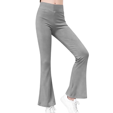 UQJfacai Girls Flare Leggings High Waisted Flared Bootcut Yoga Pants Kids Dance Bell Bottom Casual Athletic Leggings 5-16 Years