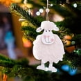 thumbnail image 1 of Adorno navideño de oveja de madera para árbol de Navidad: lindo colgante de cordero para decoración navideña, decoración colgante de lana hecha a mano para coronas, guirnaldas y regalos., 1 of 7
