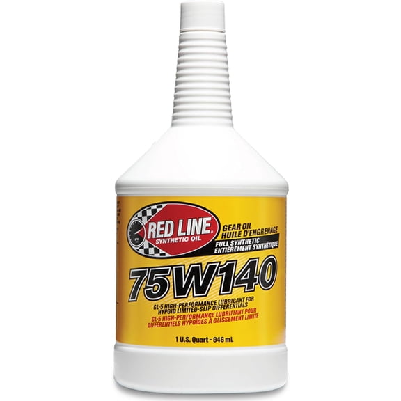 Red Line 57914 75W140 GL-5 Synthetic Gear Oil for Hypoid Limited Slip Differentials - 1 Quart